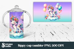 Cute unicorn kids sippy cup | Kids tumbler | Sippy cup wrap Product Image 1