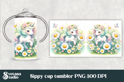 Cute unicorn kids sippy cup | Kids tumbler | Sippy cup PNG Product Image 1
