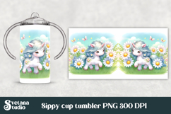 Cute unicorn kids sippy cup | Kids tumbler | Sippy cup PNG Product Image 1