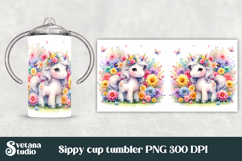 Cute unicorn kids sippy cup | Kids tumbler | Sippy cup PNG Product Image 1