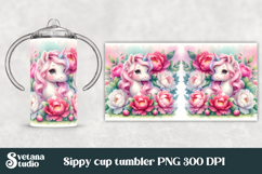 Cute unicorn kids sippy cup | Kids tumbler | Sippy cup PNG Product Image 1