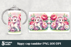 Cute unicorn kids sippy cup | Kids tumbler | Sippy cup PNG Product Image 1