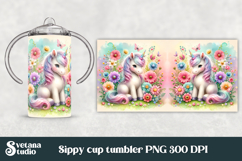 Cute unicorn kids sippy cup | Kids tumbler | Sippy cup PNG Product Image 1