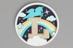 Nursery Sign Laser Cut File - Magical Unicorn Letter L Product Image 1
