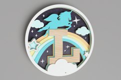 Nursery Sign Laser Cut File - Magical Unicorn Letter L Product Image 3