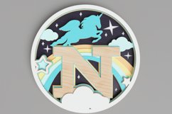 Nursery Sign Laser Cut File - Magical Unicorn Letter N Product Image 1