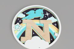 Nursery Sign Laser Cut File - Magical Unicorn Letter N Product Image 5