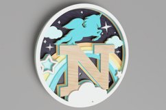 Nursery Sign Laser Cut File - Magical Unicorn Letter N Product Image 2