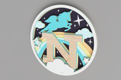 Nursery Sign Laser Cut File - Magical Unicorn Letter N Product Image 4