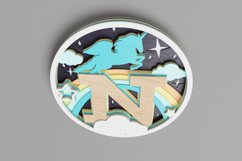 Nursery Sign Laser Cut File - Magical Unicorn Letter N Product Image 3