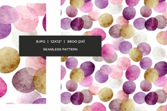 Watercolor pink, purple and beige dots and stars pattern Product Image 4