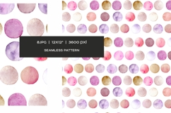 Watercolor pink, purple and beige dots and stars pattern Product Image 7