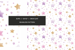 Watercolor pink, purple and beige dots and stars pattern Product Image 8