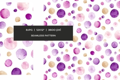 Watercolor pink, purple and beige dots and stars pattern Product Image 9