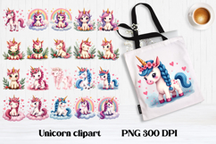 Cute unicorn kids clipart | Cute animal sublimation PNG Product Image 4