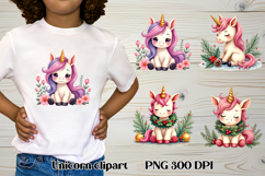 Cute unicorn clipart | Cute animal sublimation | Unicorn PNG Product Image 1