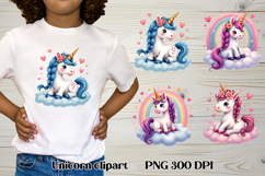 Cute unicorn clipart | Cute animal sublimation | Unicorn PNG Product Image 1