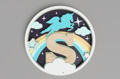 Nursery Sign Laser Cut File - Magical Unicorn Letter S Product Image 1