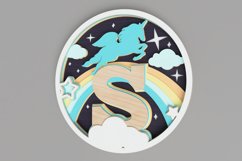 Nursery Sign Laser Cut File - Magical Unicorn Letter S Product Image 3