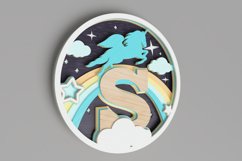 Nursery Sign Laser Cut File - Magical Unicorn Letter S Product Image 2