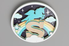 Nursery Sign Laser Cut File - Magical Unicorn Letter S Product Image 4