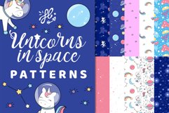 Cute unicorns in space - 10 seamless patterns Product Image 1