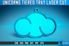 Unicorn Tiered Tray Laser Cut SVG|Magic Tiered Tray SVG Product Image 1