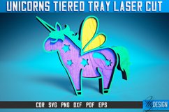 Unicorn Tiered Tray Laser Cut SVG|Magic Tiered Tray SVG Product Image 8