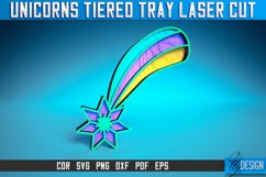 Unicorn Tiered Tray Laser Cut SVG|Magic Tiered Tray SVG Product Image 1