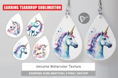 Earring Teardrop Unicorns Watercolor Product Image 1
