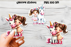 Cute unicorn stickers PNG | Cute animal sticker printable Product Image 1