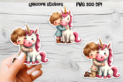 Cute unicorn stickers PNG | Cute animal sticker printable Product Image 1