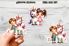 Cute unicorn stickers PNG | Cute animal sticker printable Product Image 1