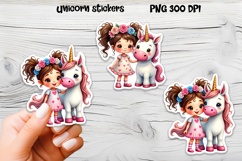 Cute unicorn stickers PNG | Cute animal sticker printable Product Image 1