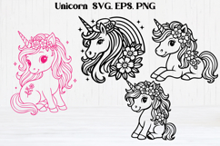 Unicorn SVG | Animal SVG | Cute unicorn clipart Product Image 1