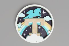 Nursery Sign Laser Cut File - Magical Unicorn Letter T Product Image 1