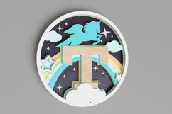 Nursery Sign Laser Cut File - Magical Unicorn Letter T Product Image 4