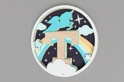 Nursery Sign Laser Cut File - Magical Unicorn Letter T Product Image 2