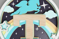 Nursery Sign Laser Cut File - Magical Unicorn Letter T Product Image 3