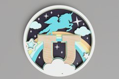 Nursery Sign Laser Cut File - Magical Unicorn Letter U Product Image 1