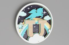 Nursery Sign Laser Cut File - Magical Unicorn Letter U Product Image 2