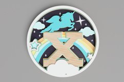Nursery Sign Laser Cut File - Magical Unicorn Letter X Product Image 1