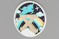 Nursery Sign Laser Cut File - Magical Unicorn Letter X Product Image 4