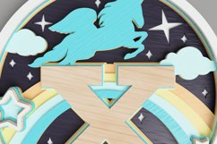 Nursery Sign Laser Cut File - Magical Unicorn Letter X Product Image 2