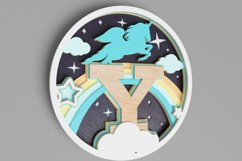 Nursery Sign Laser Cut File - Magical Unicorn Letter Y Product Image 2