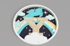 Nursery Sign Laser Cut File - Magical Unicorn Letter Y Product Image 4