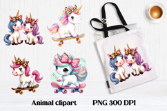 Cute unicorn clipart PNG | Cute animal sublimation design Product Image 1