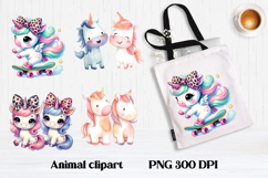 Cute unicorn clipart PNG | Cute animal sublimation design Product Image 1