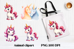 Cute unicorn clipart PNG | Cute animal sublimation design Product Image 1