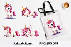 Cute unicorn clipart PNG | Cute animal sublimation design Product Image 1